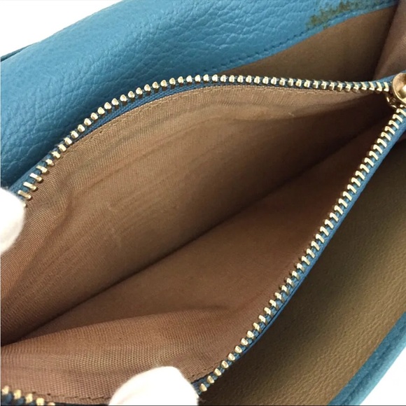 BVLGARI Bulgari Doppio Tondo Blue Leather Bifold Long Wallet - Picture 6 of 8